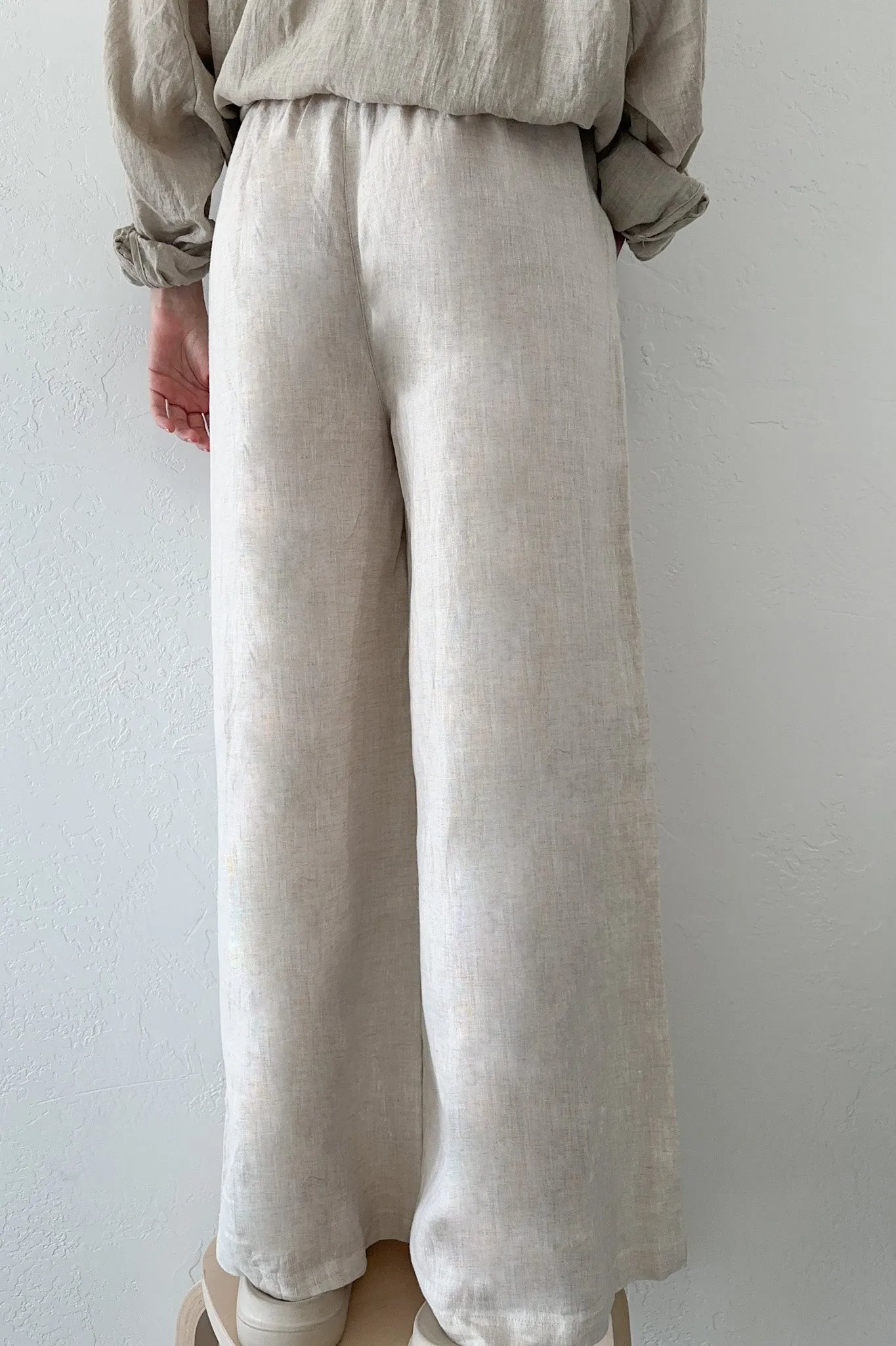 Island Time Wide Leg Linen Pants in Natural