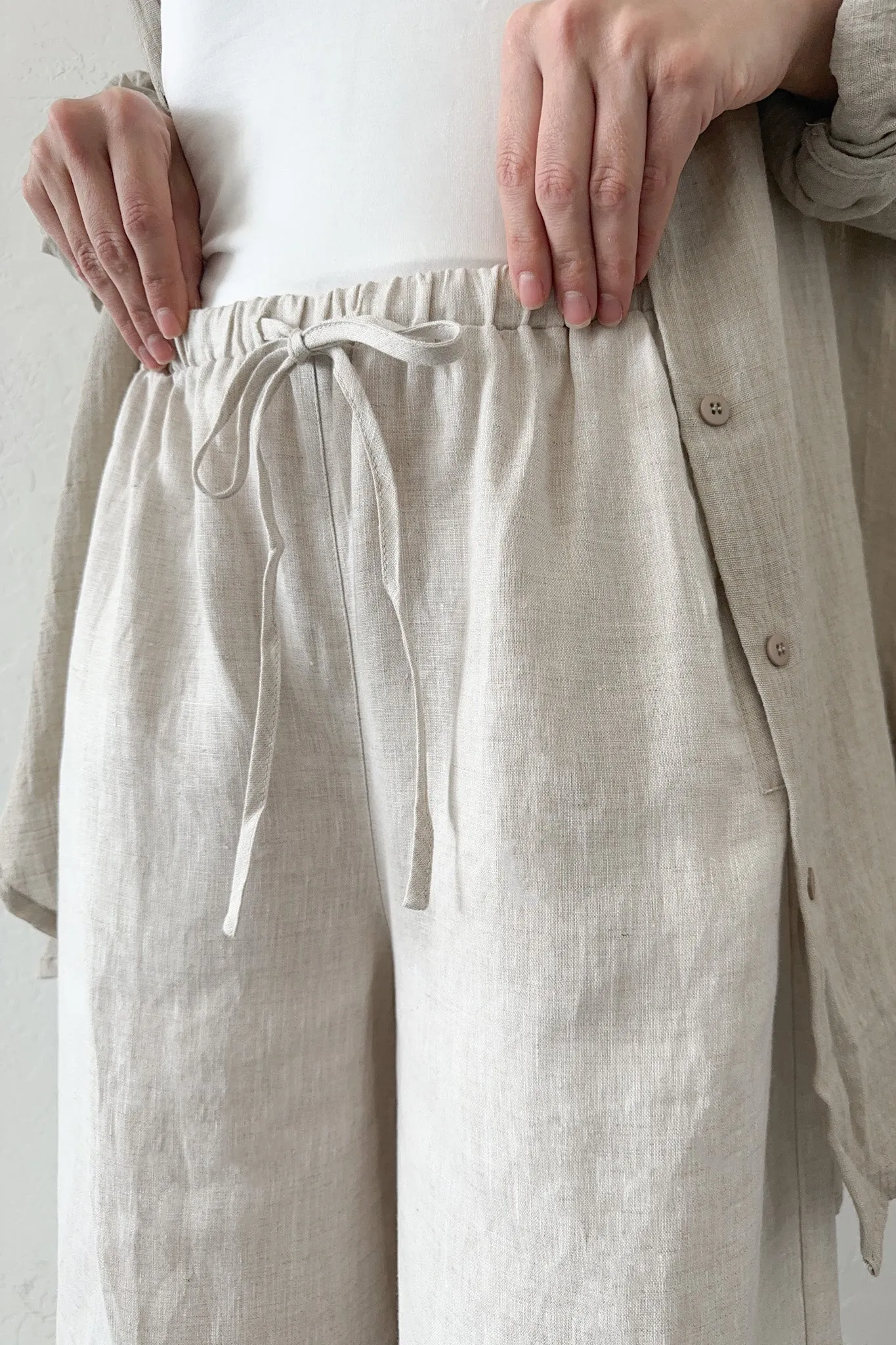 Island Time Wide Leg Linen Pants in Natural