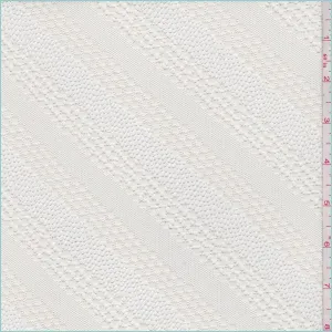 Ivory Diagonal Stripe Lace Fabric