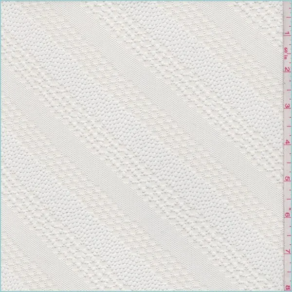 Ivory Diagonal Stripe Lace Fabric