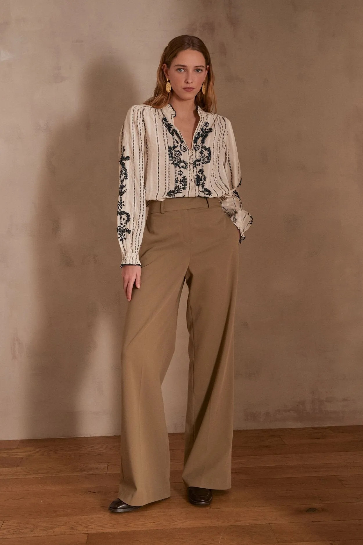 LAYLA LEAF GREEN TROUSERS