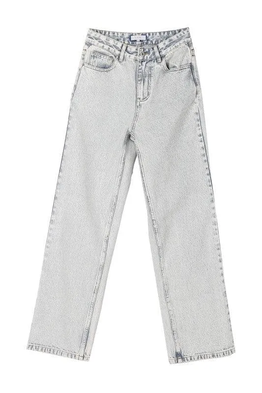 LILOU Relaxed Straight Denim Jeans