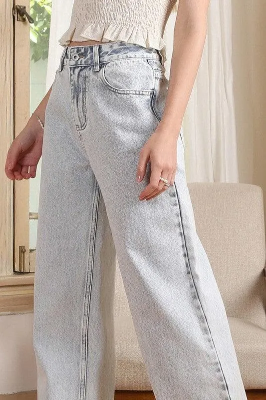 LILOU Relaxed Straight Denim Jeans