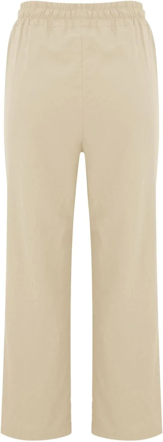 Linen Pants Women Relaxed Fit Linen Pants - Women's Lightweight Summer Casual with Comfortable Elastic Waist