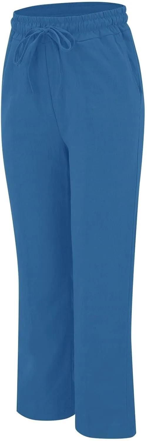 Linen Pants Women Relaxed Fit Linen Pants - Women's Lightweight Summer Casual with Comfortable Elastic Waist