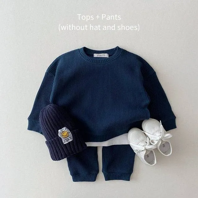 Loose Tracksuit Pullovers Tops Pants 2PCS Sets