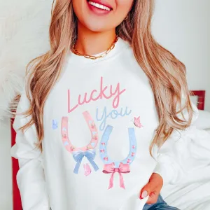 Lucky You Horseshoe Bow Sweatshirt