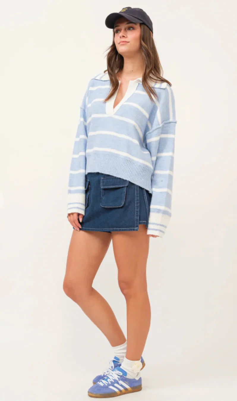 Marina Blue Pullover Sweater