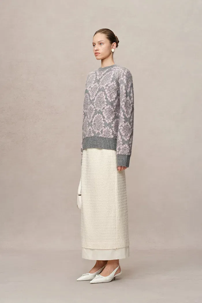 Masina Sequined Snake Zodiac Sweater in Chunky Merino Wool Knit