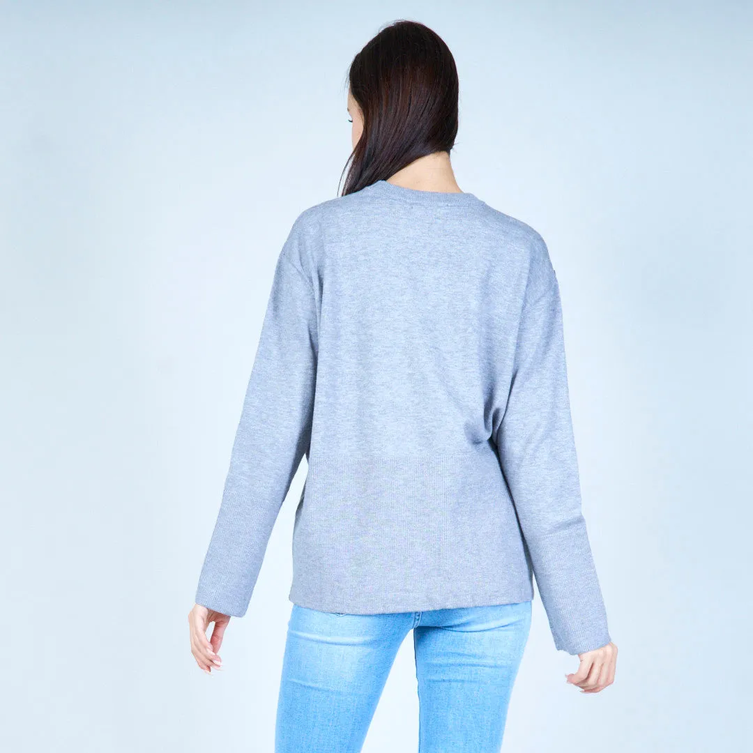 Metallic geometric design sweater wholesale