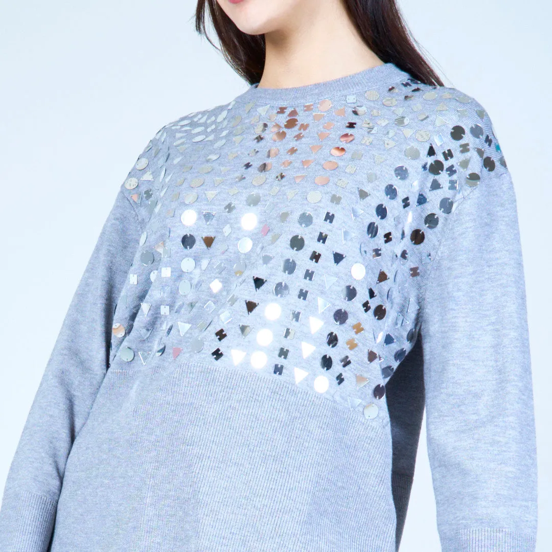 Metallic geometric design sweater wholesale
