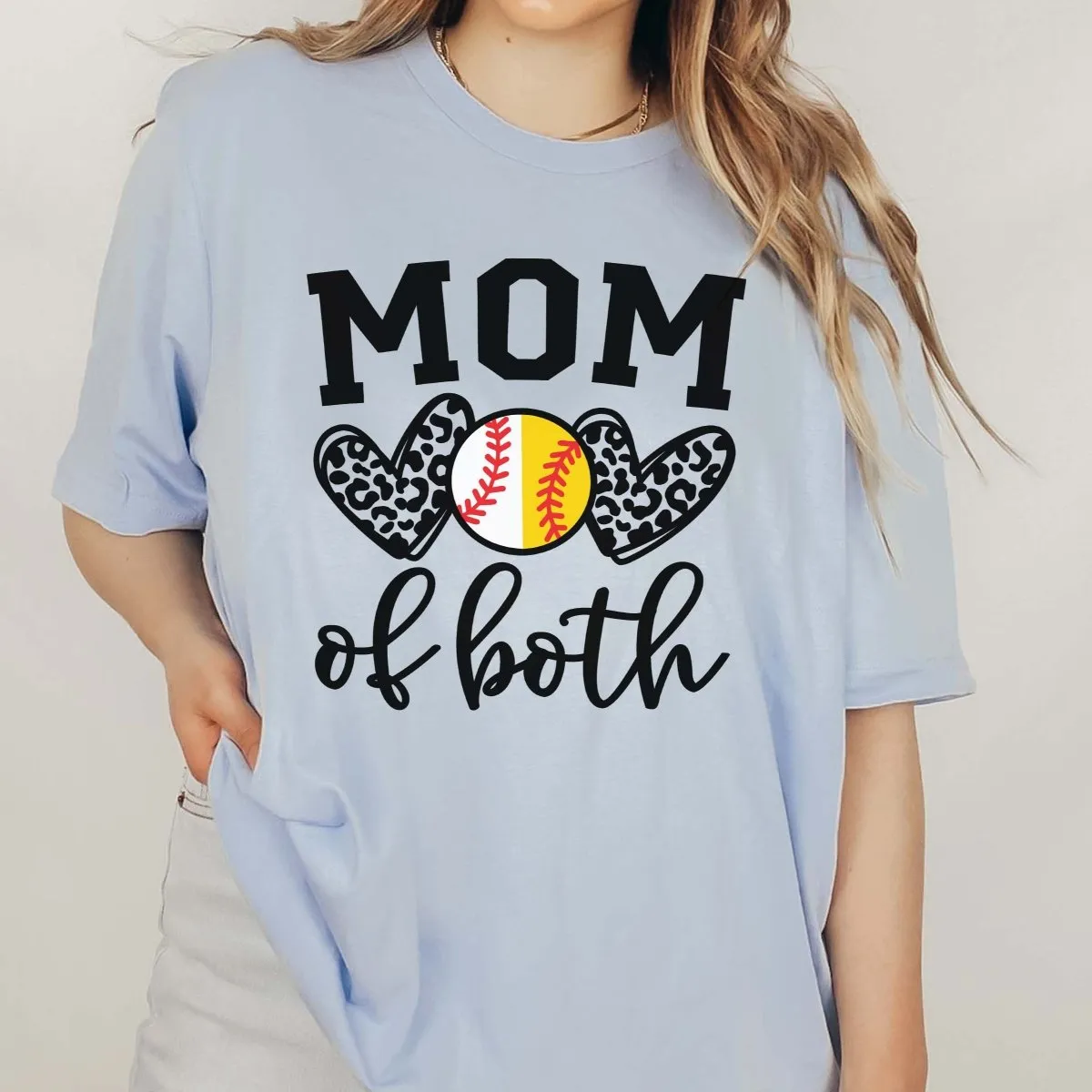 Mom of Both Baseball & Softball Tee