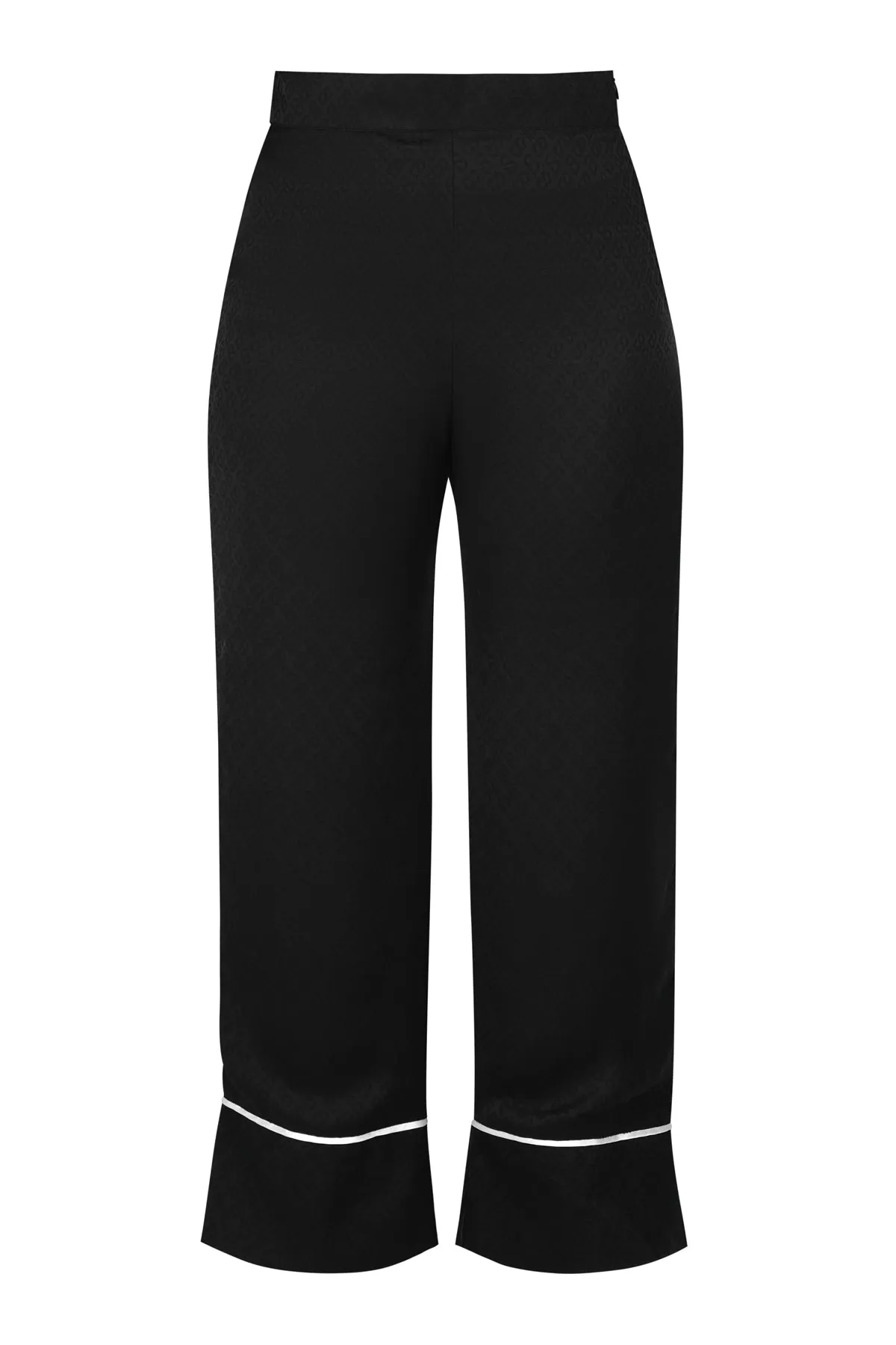 Monogram Satin Binding Detail Pants - Midnight