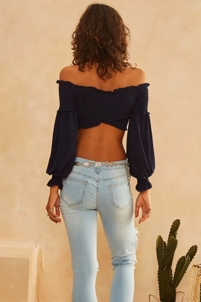 Newport Crop Top Navy