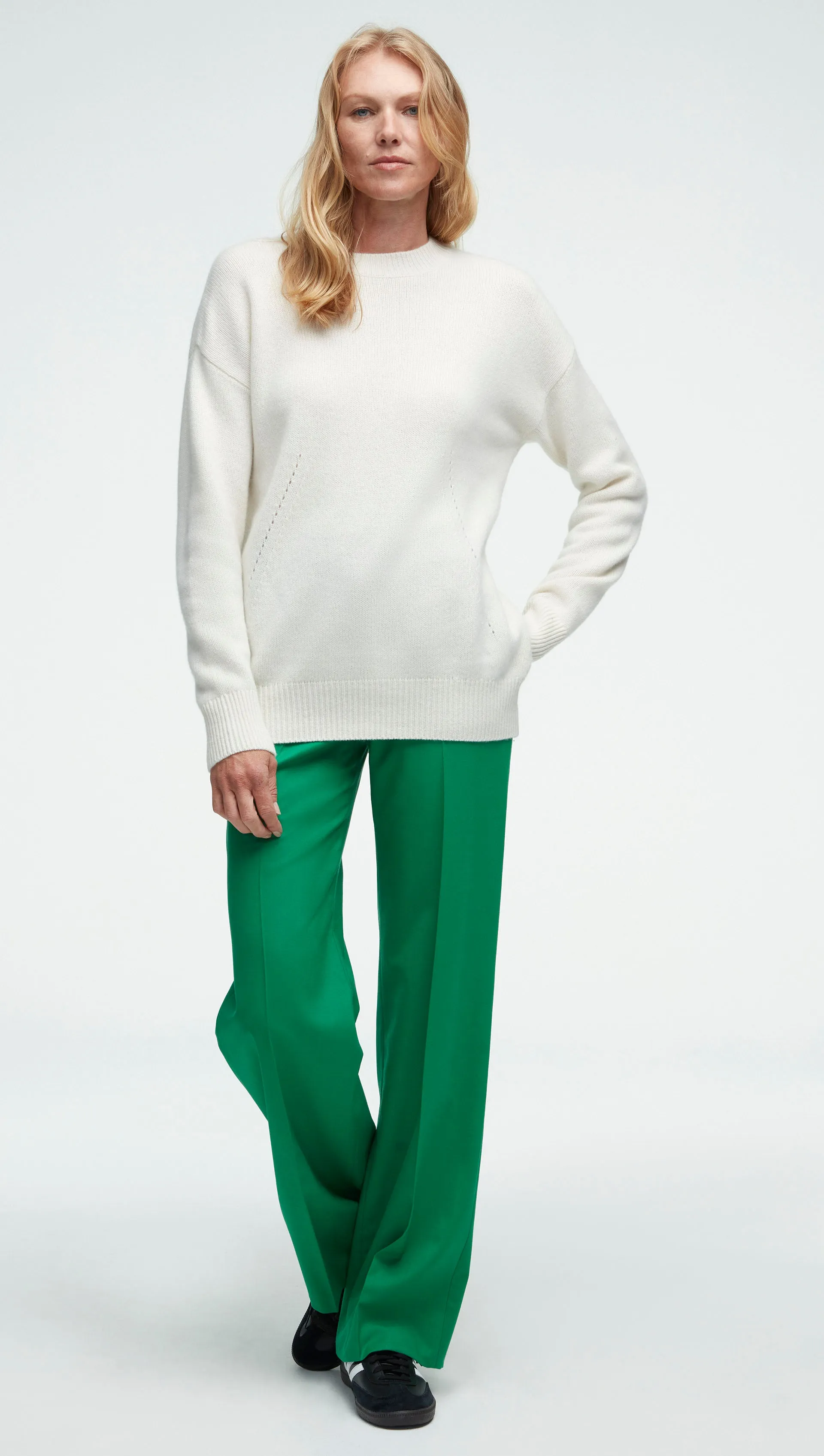 Oversized Sweater in Wool-Cashmere | Ivory