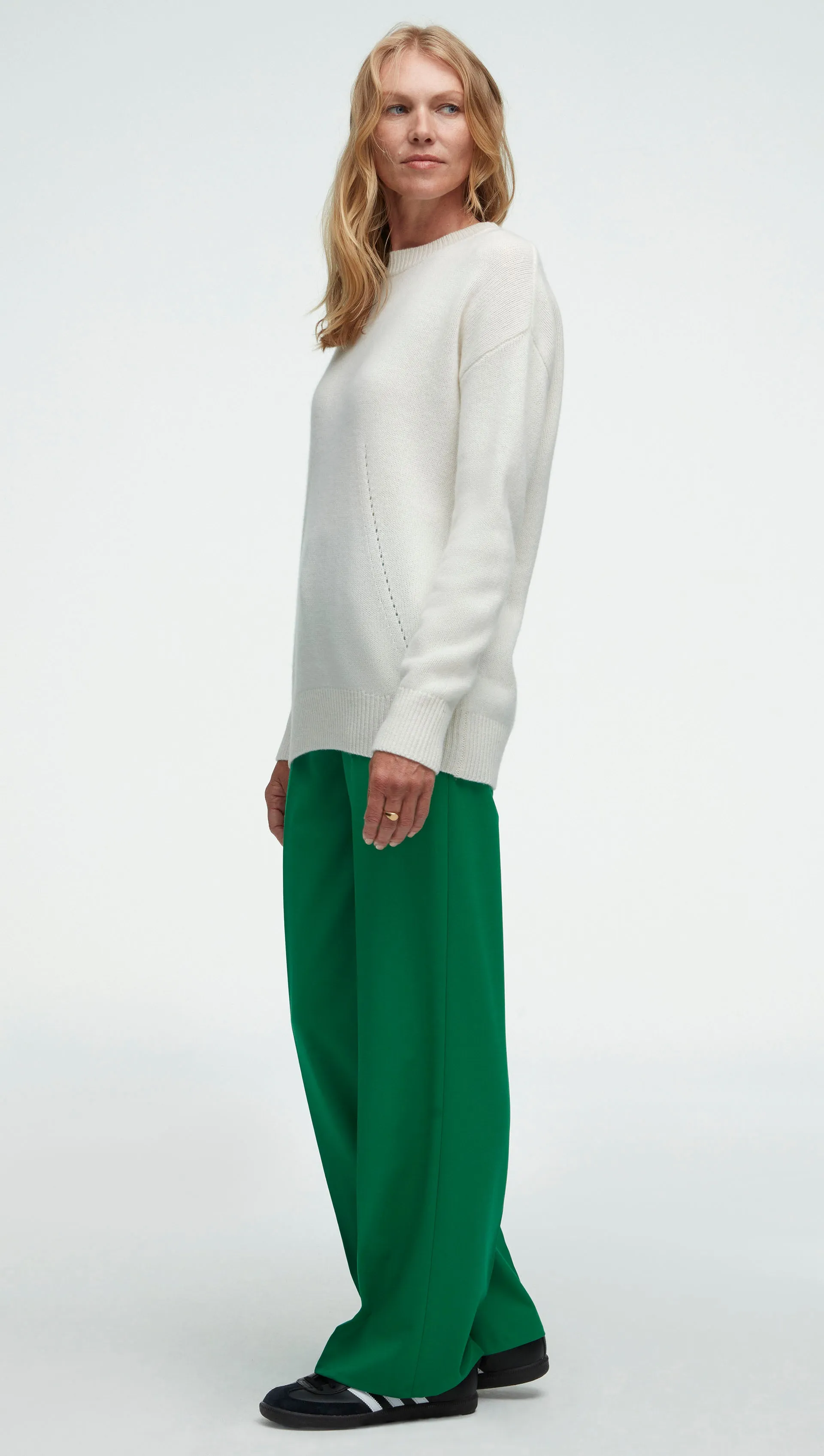 Oversized Sweater in Wool-Cashmere | Ivory