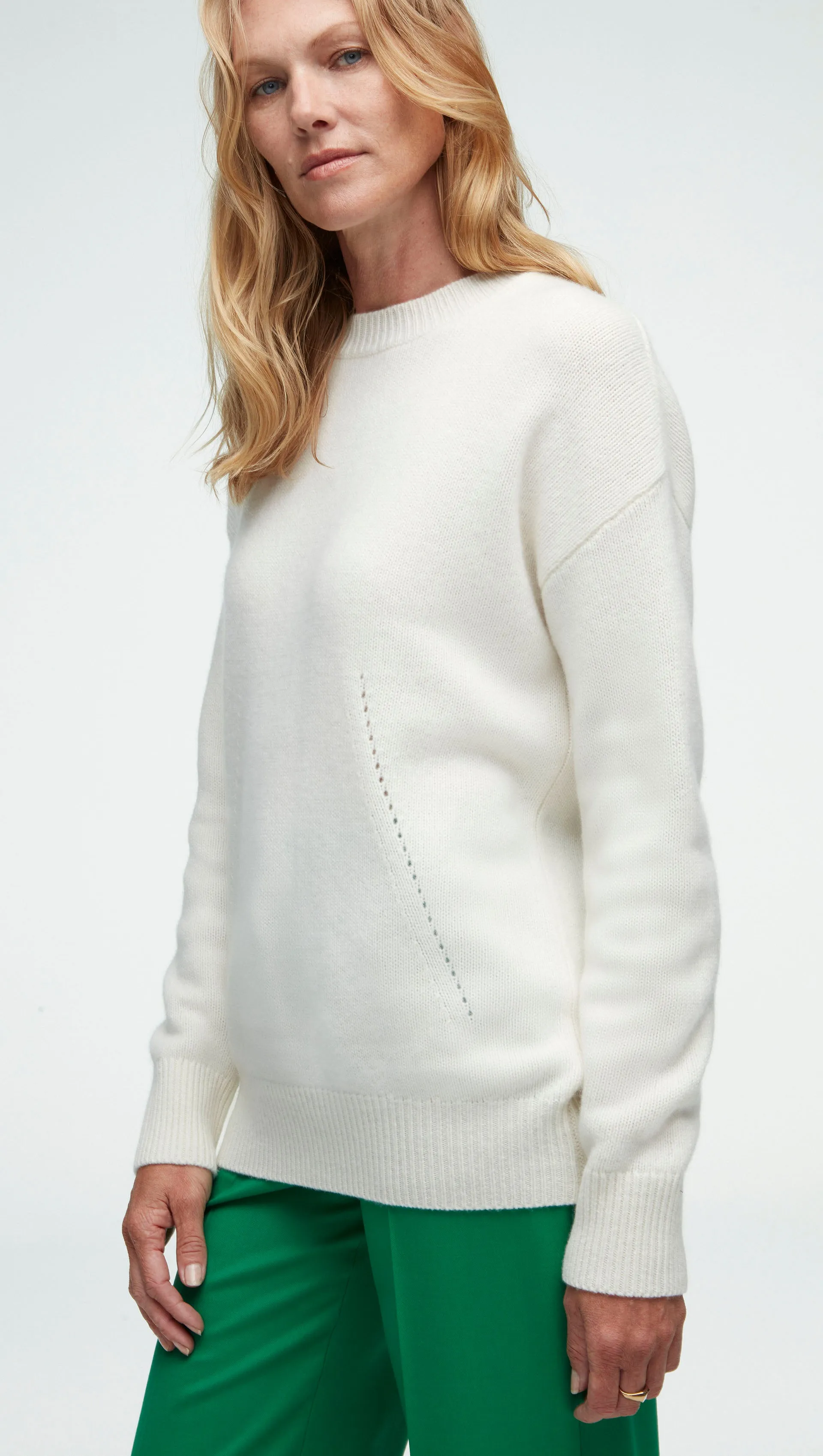 Oversized Sweater in Wool-Cashmere | Ivory