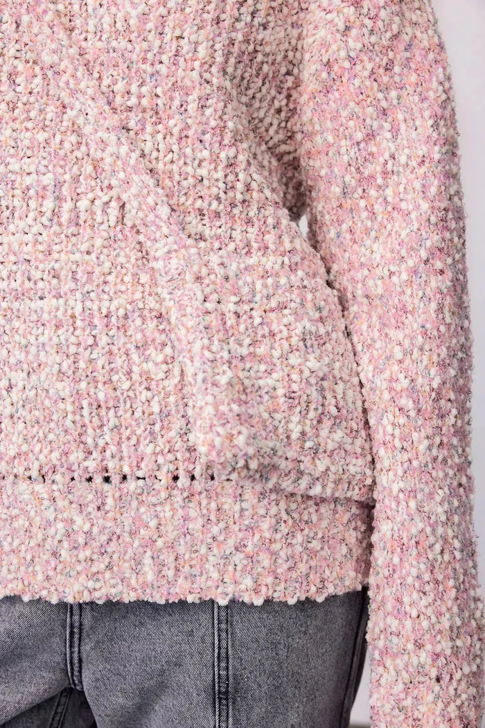 Pech Crossbody Bag Sweater in Multi-Texture Wool Blend