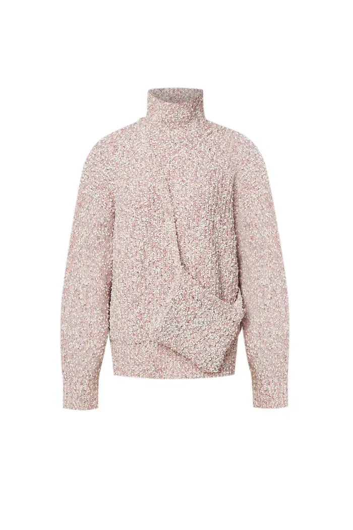 Pech Crossbody Bag Sweater in Multi-Texture Wool Blend