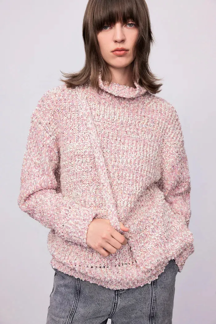 Pech Crossbody Bag Sweater in Multi-Texture Wool Blend
