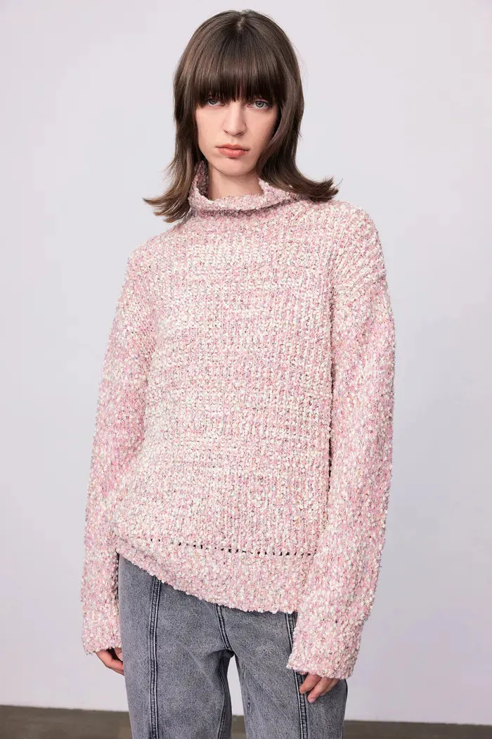 Pech Crossbody Bag Sweater in Multi-Texture Wool Blend