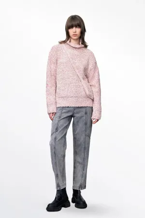 Pech Crossbody Bag Sweater in Multi-Texture Wool Blend