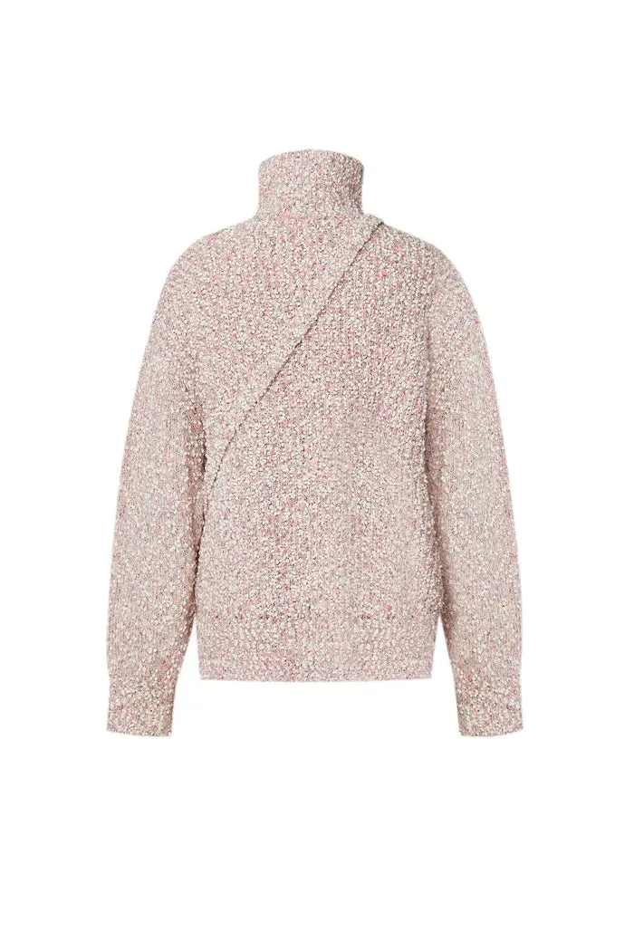 Pech Crossbody Bag Sweater in Multi-Texture Wool Blend