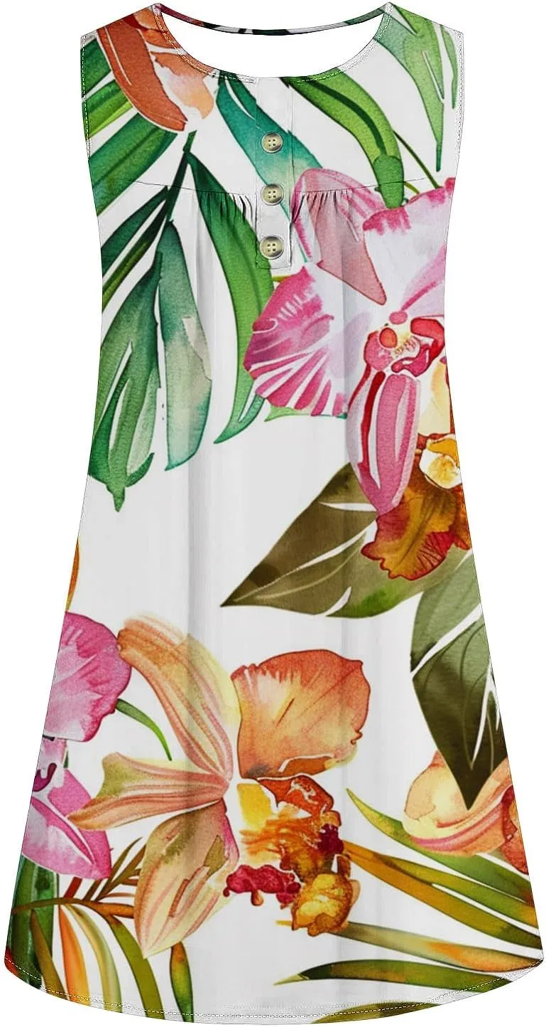Plus Size Easter Dress Cotton Caftans for Women Midi Summer Dresses Button Dress for Women