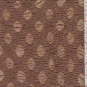 Rust Brown Oval Puckered Stretch Lace Fabric