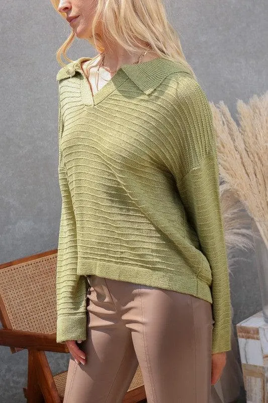 Sandra Collared Shirt Sweater
