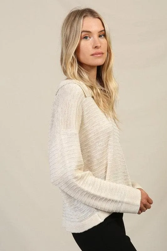 Sandra Collared Shirt Sweater