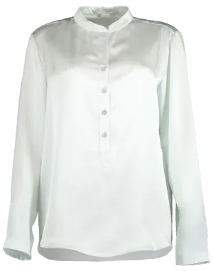 Silk Satin Henley Top