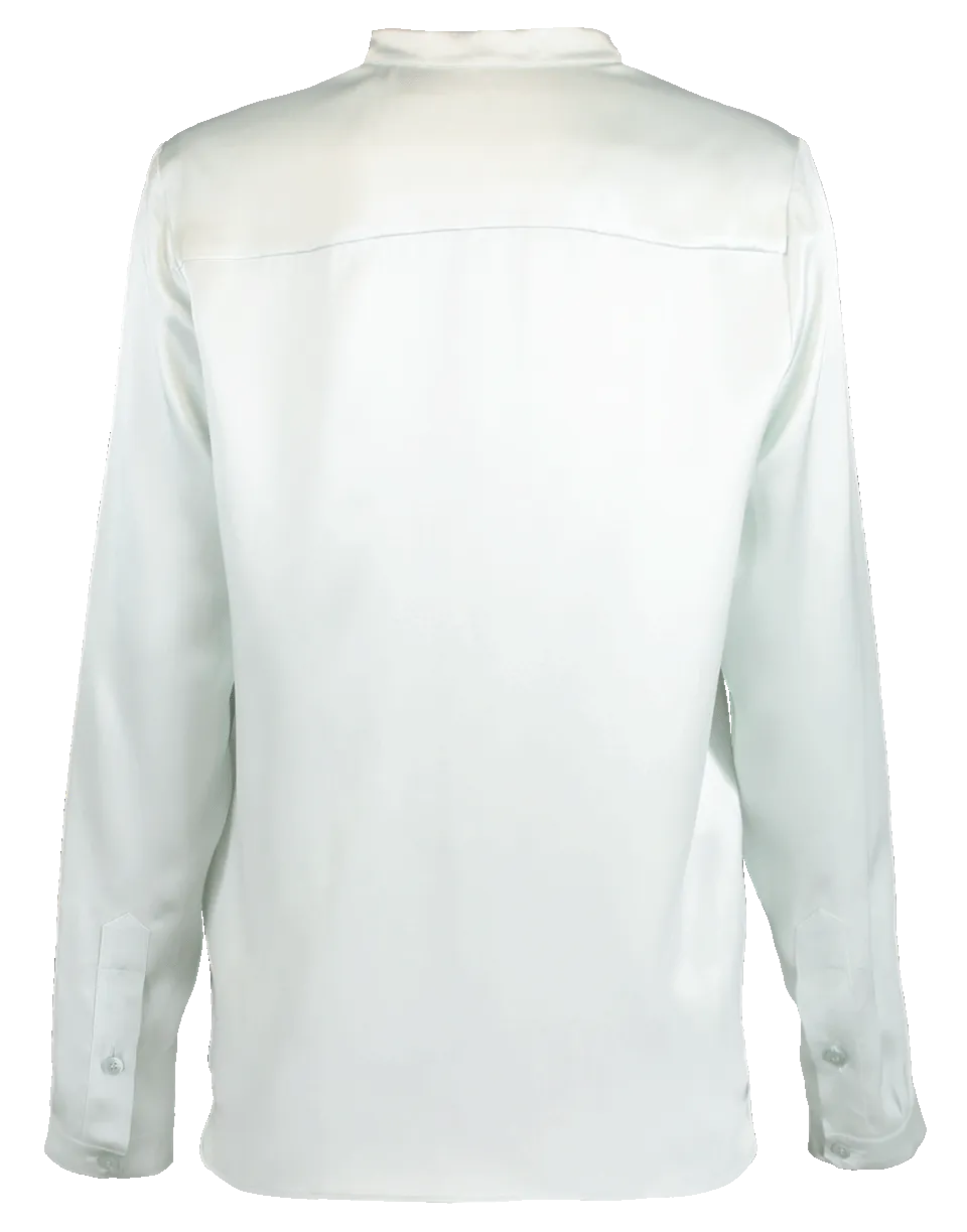 Silk Satin Henley Top