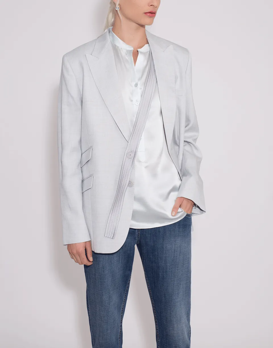 Silk Satin Henley Top