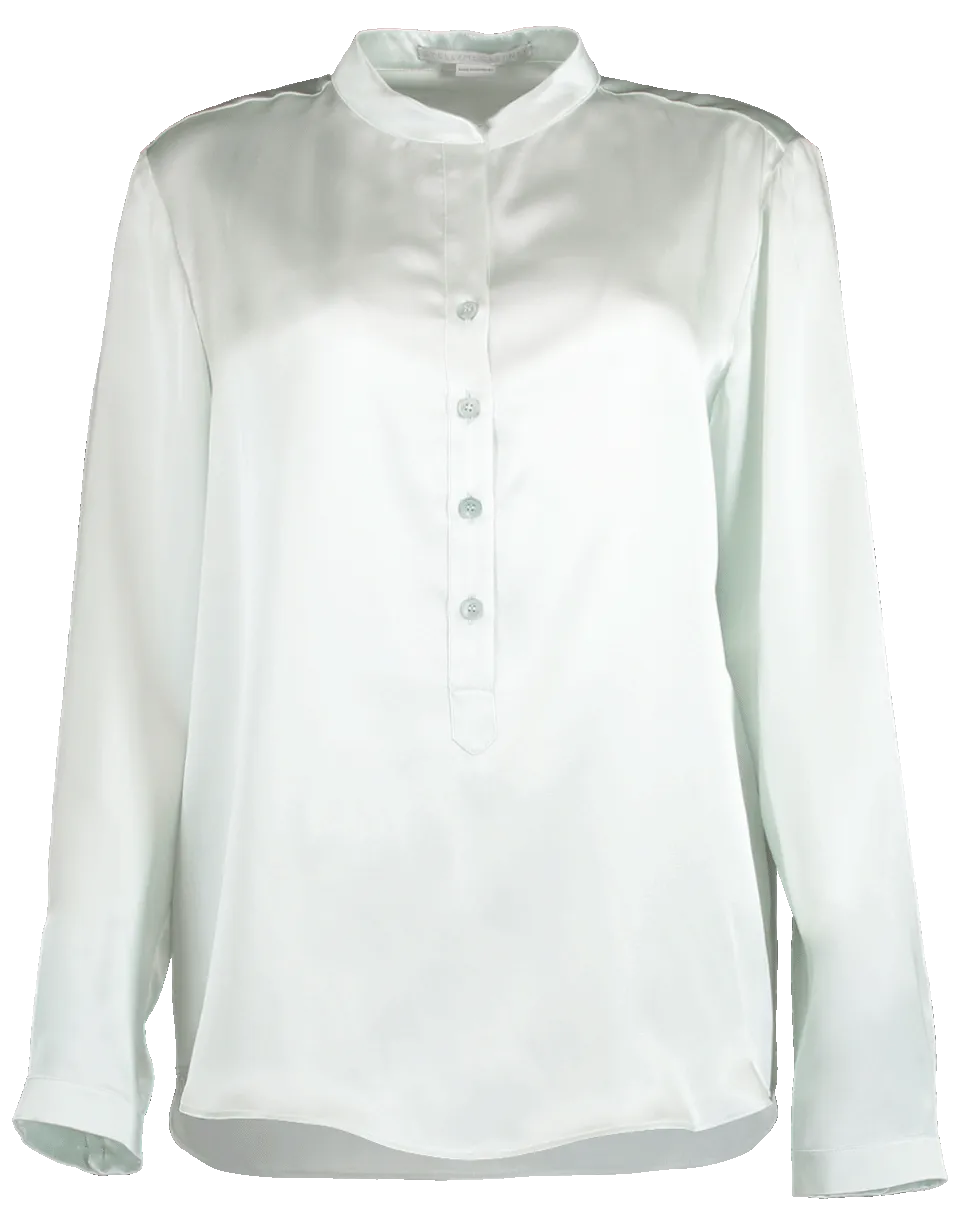 Silk Satin Henley Top