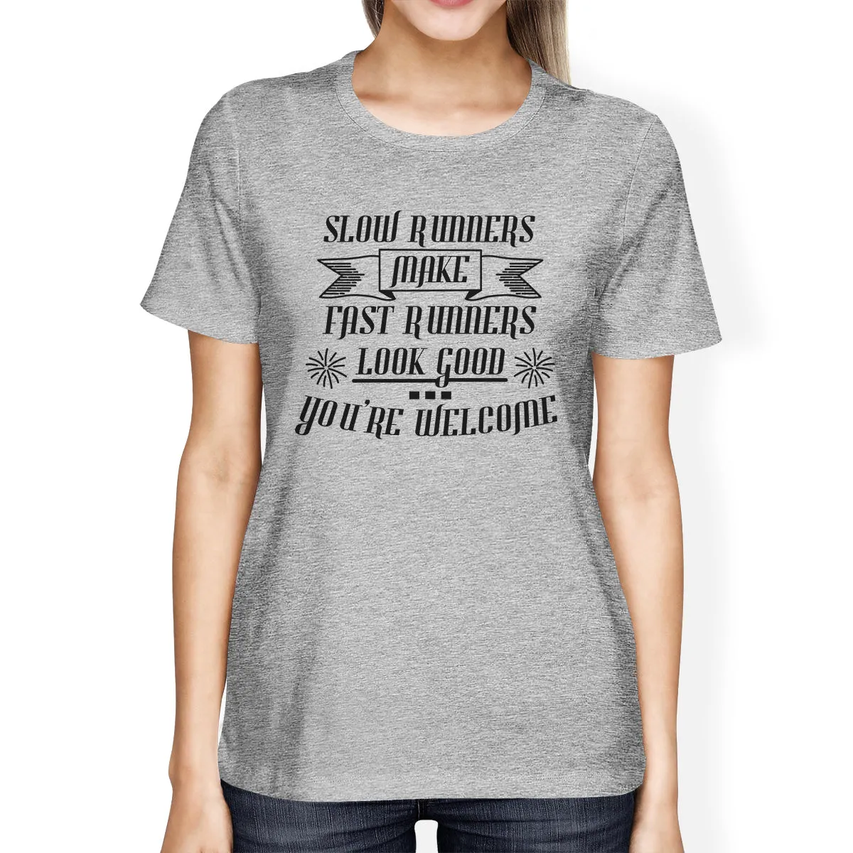 Slow Fast Runners Womens Cool Cotton T-Shirt Humorous Gift Shirt