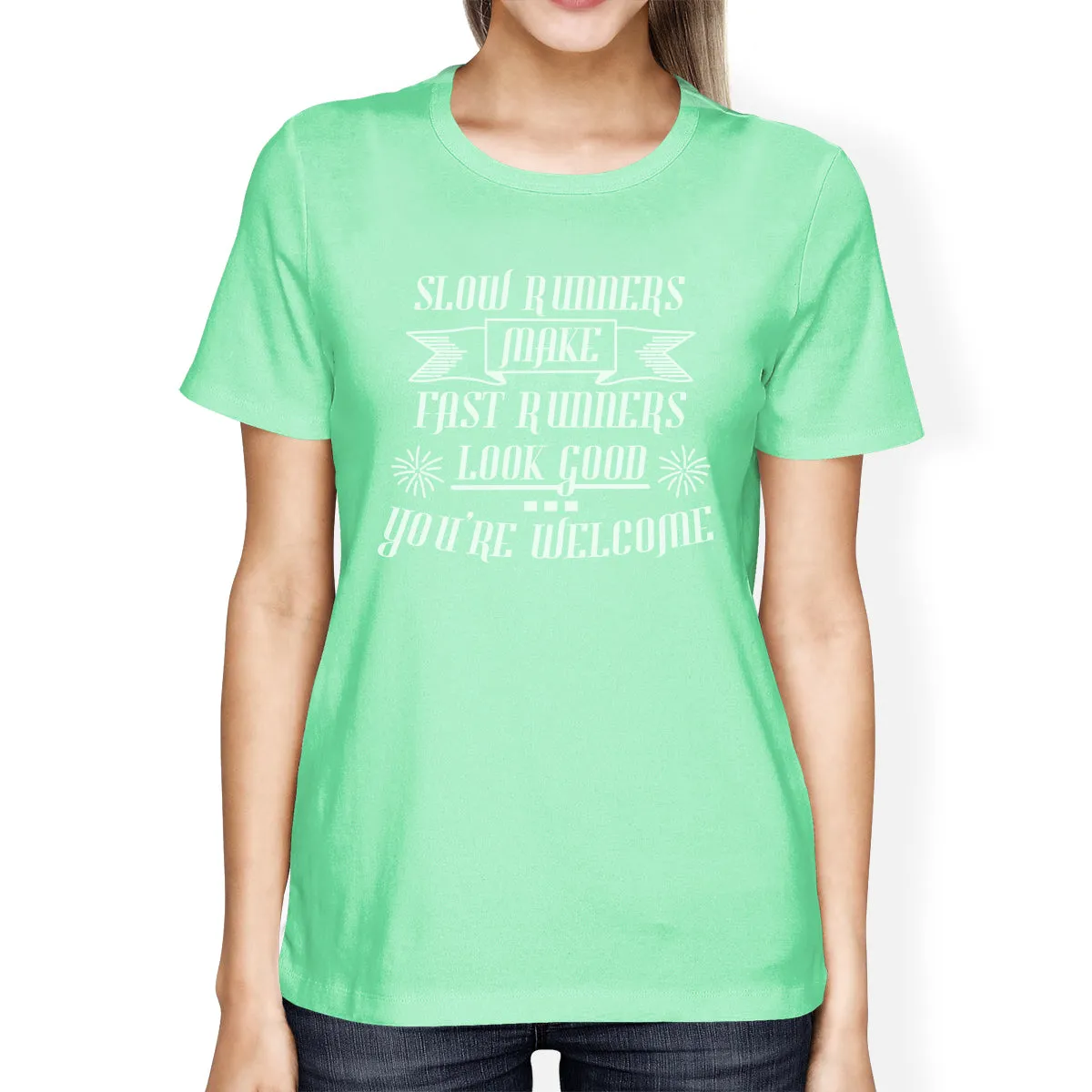 Slow Fast Runners Womens Cool Cotton T-Shirt Humorous Gift Shirt