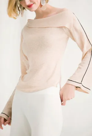 Solid Color Off The Shoulder Pullovers Sweater
