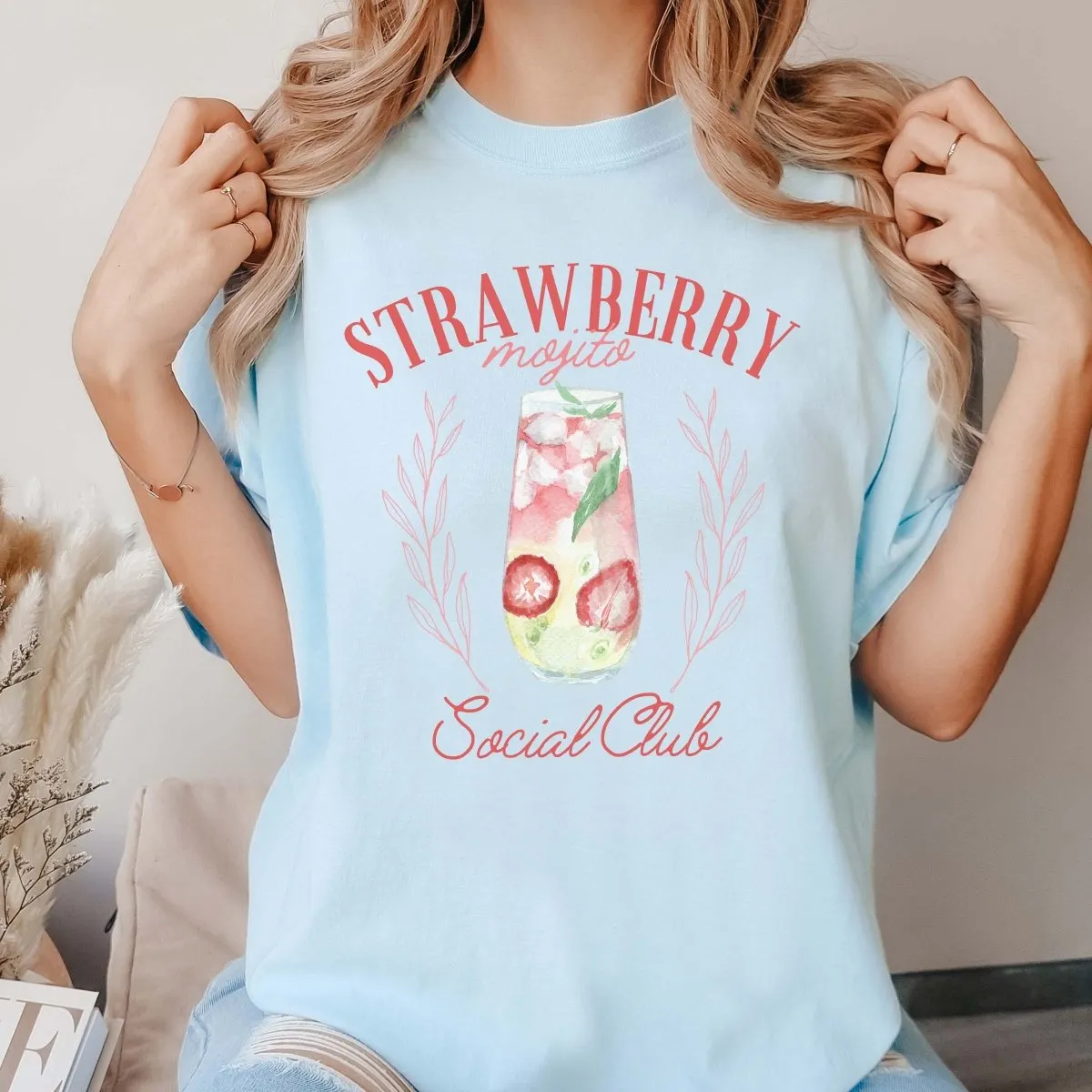 Strawberry Mojito Social Club Comfort Color Tee