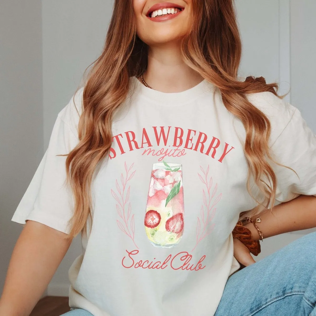 Strawberry Mojito Social Club Comfort Color Tee