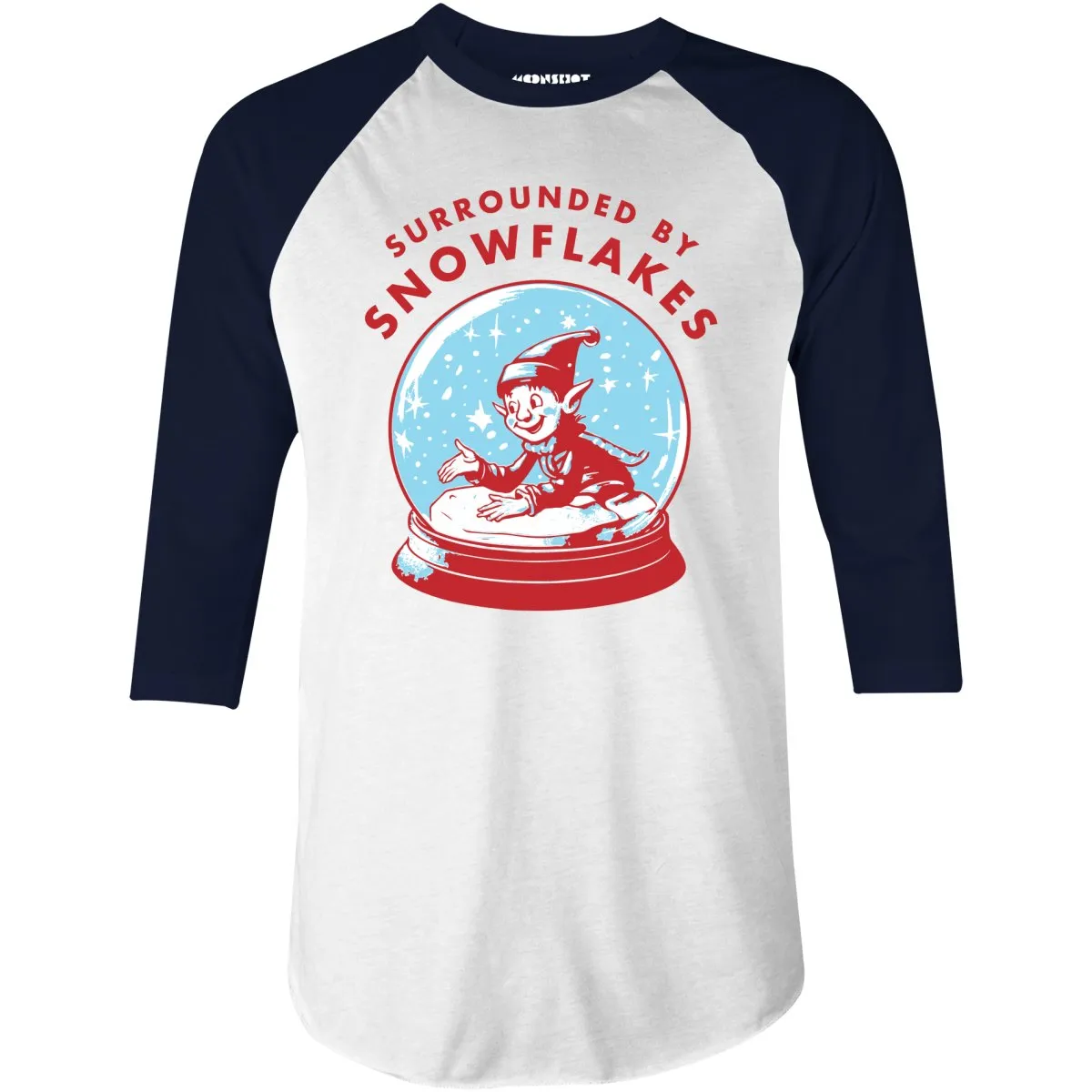 Surrounded by Snowflakes - 3/4 Sleeve Raglan T-Shirt