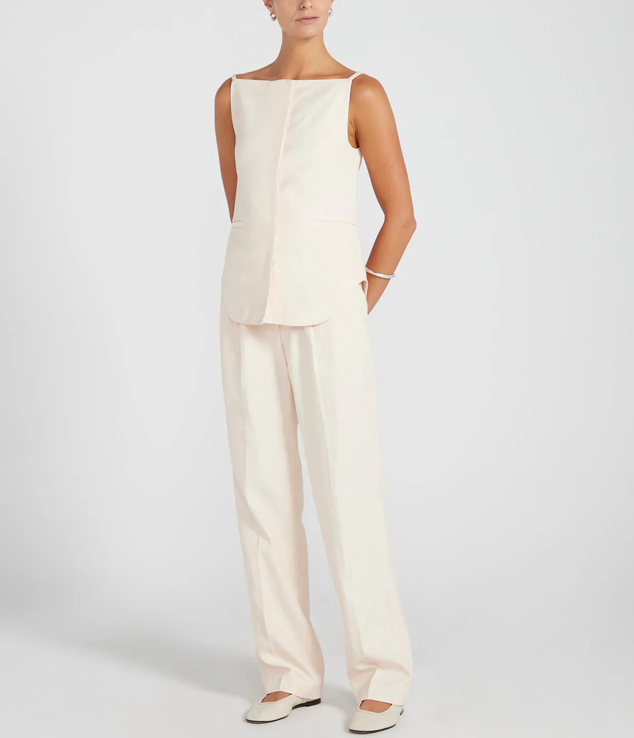 Takaroa Elastic Pants in Cream Rose
