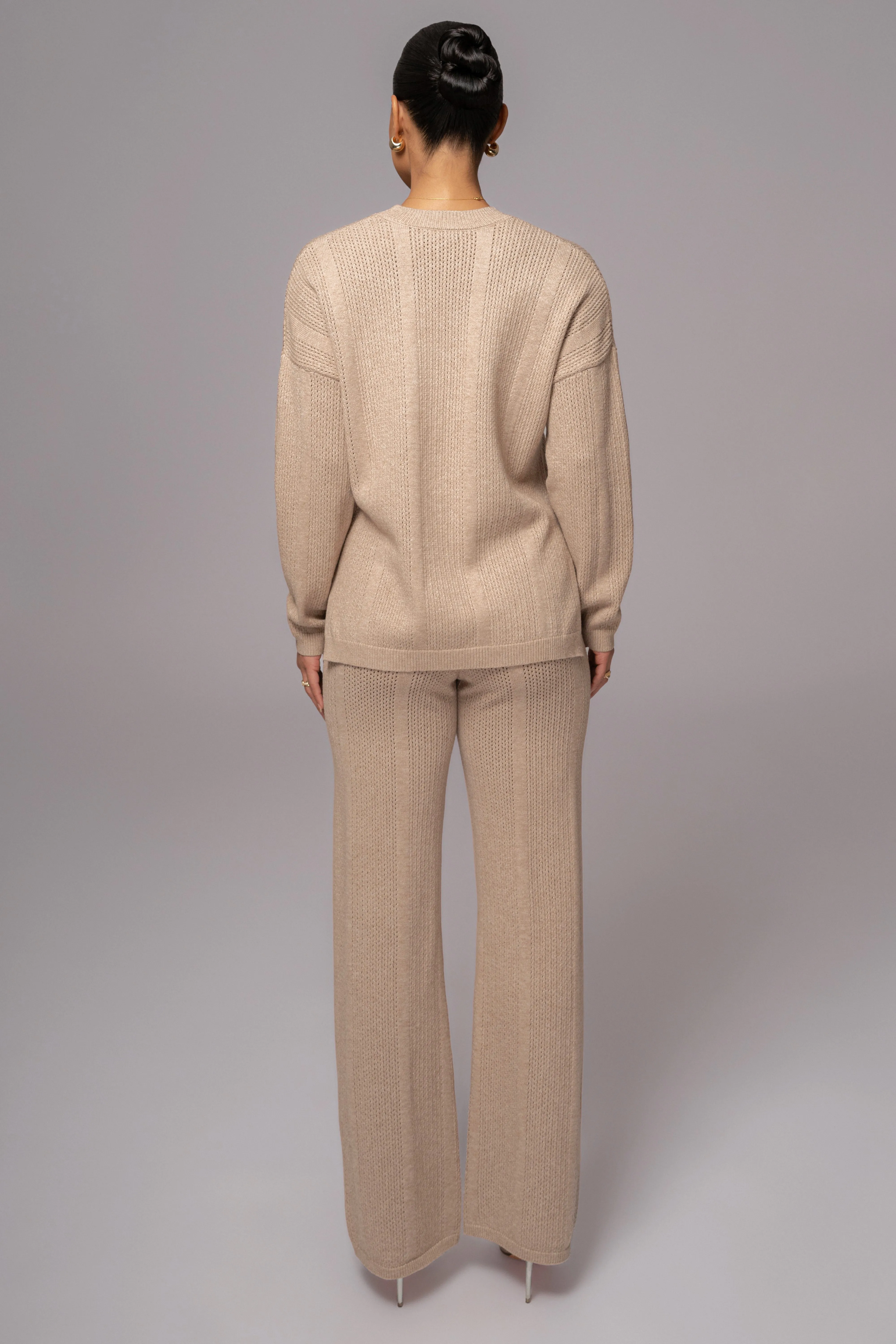 Taupe Fortuna Sweater Knit Pants