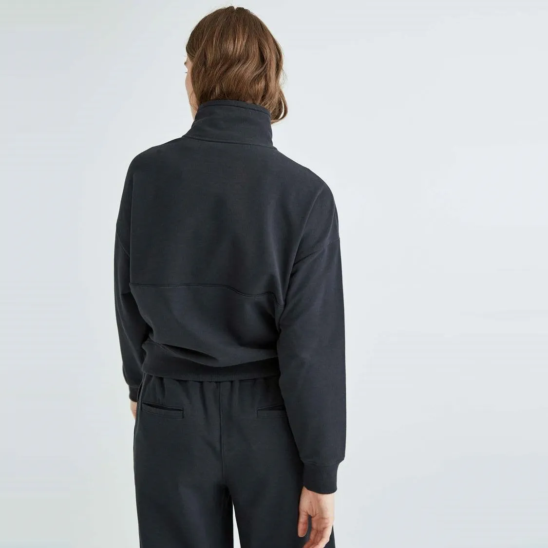 Terry Half Zip Pullover (Black)