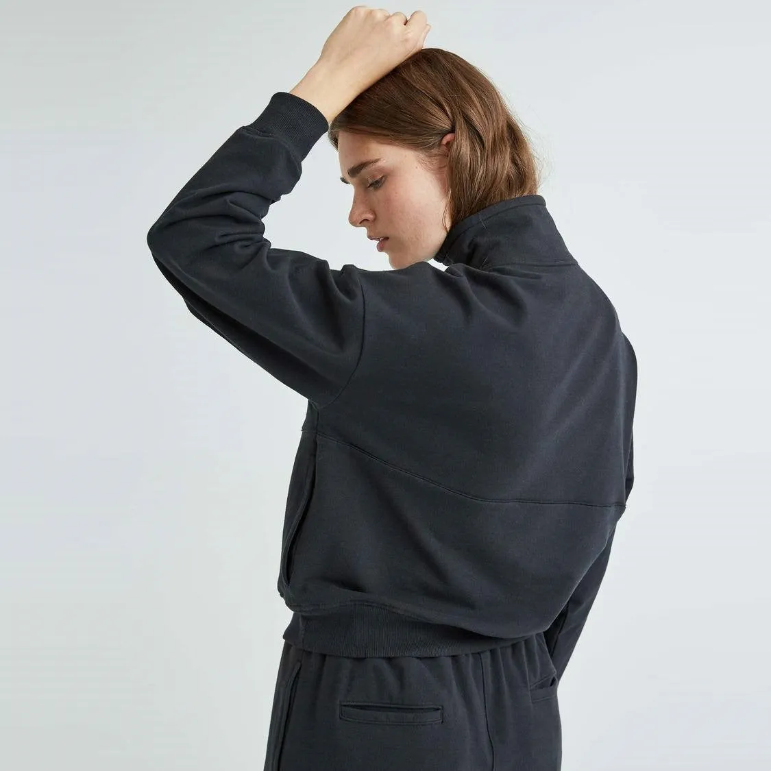 Terry Half Zip Pullover (Black)