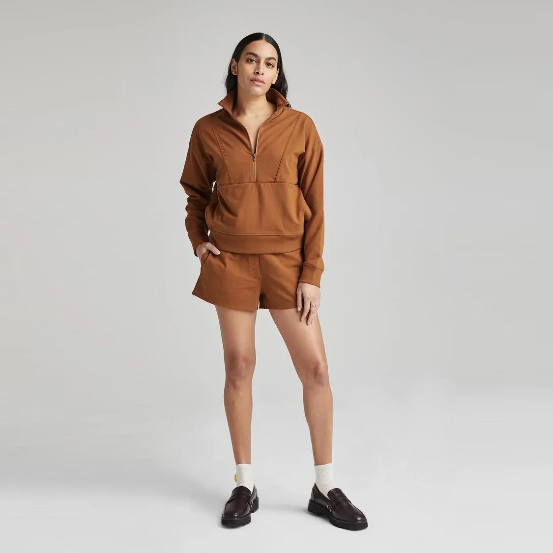 Terry Half Zip Pullover (Woodgrain)