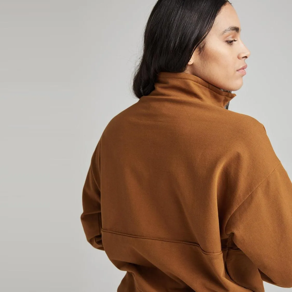 Terry Half Zip Pullover (Woodgrain)
