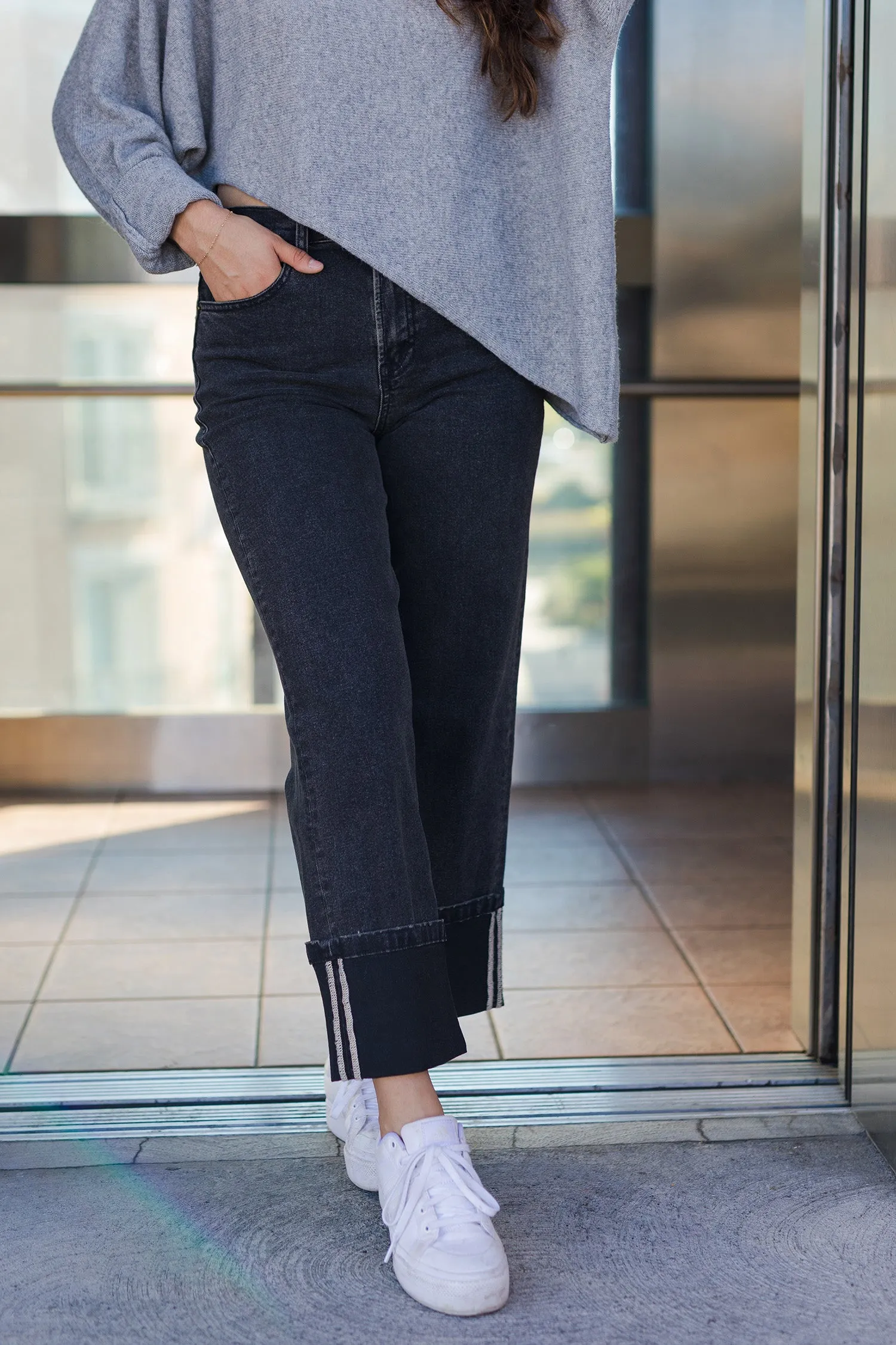 The Off The Cuff Black Denim Pants