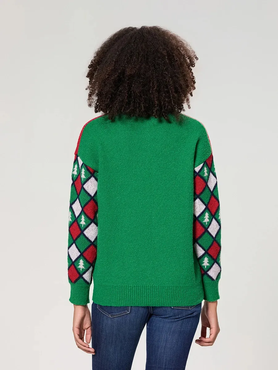Toleet-Christmas Knitted Sweater Women Casual Long Sleeve O Neck Pullovers Tops Letter Print Knitwear Jumpers Festival Rave Clothes