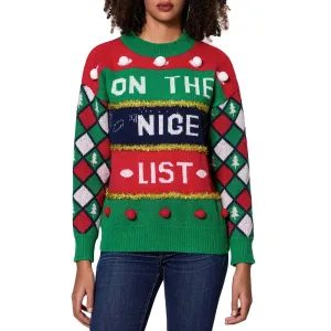 Toleet-Christmas Knitted Sweater Women Casual Long Sleeve O Neck Pullovers Tops Letter Print Knitwear Jumpers Festival Rave Clothes